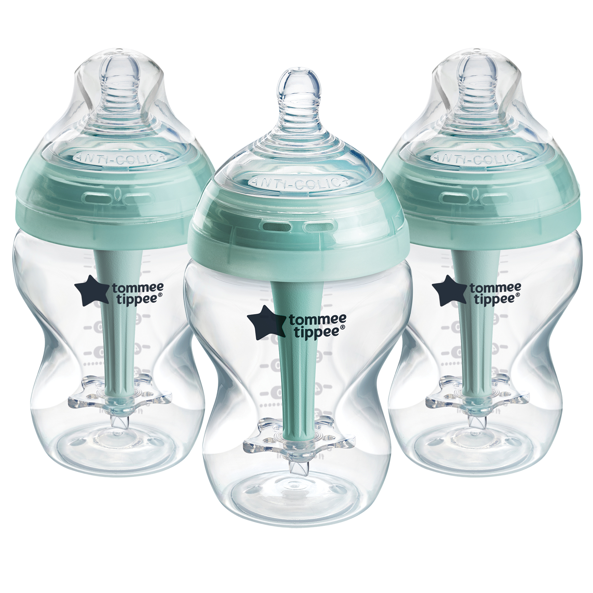 Tommee Tippee ADVANCED ANTI-COLIC Samosterilizační Kojenecká Lahev  Pomalý Průtok 260 ml 0m+, 3 ks