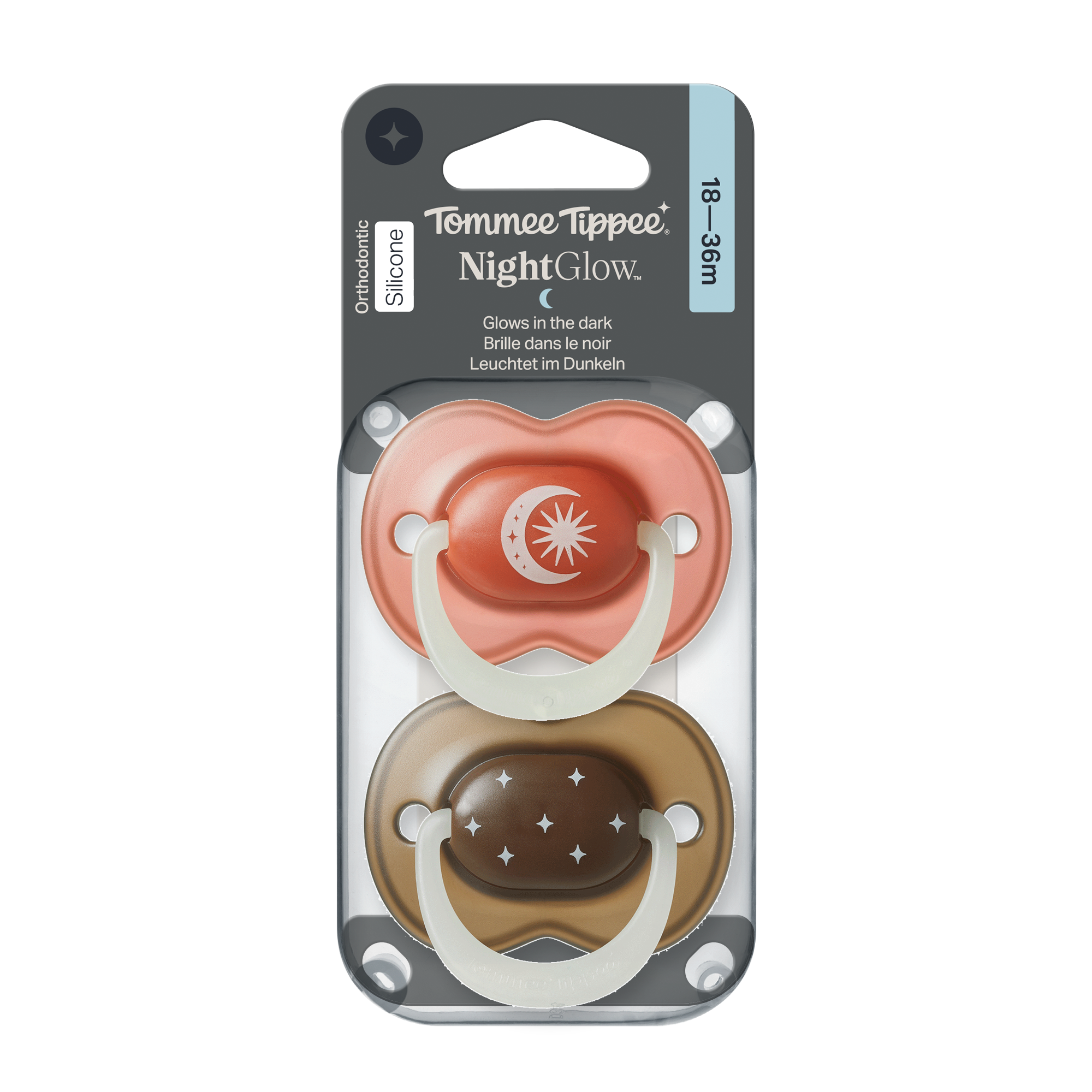 Tommee Tippee Night silikonový dudlík, 18-36m, Boy, 2ks